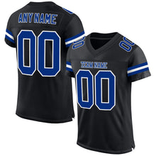 Load image into Gallery viewer, Custom Black Royal-White Mesh Authentic Football Jersey
