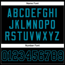 Load image into Gallery viewer, Custom Black Black-Teal Mesh Authentic Football Jersey
