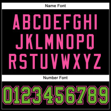 Load image into Gallery viewer, Custom Black Neon Green-Pink Mesh Authentic Football Jersey
