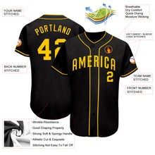 Load image into Gallery viewer, Custom Black Gold Authentic Baseball Jersey
