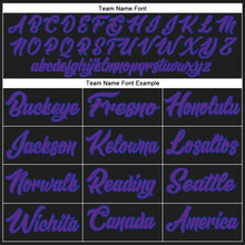 Load image into Gallery viewer, Custom Black Purple-Royal Authentic Baseball Jersey
