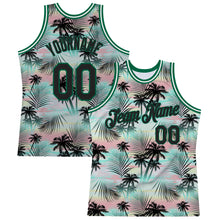 Load image into Gallery viewer, Custom Black Black-Kelly Green 3D Pattern Tropical Hawaii Palm Leaves Authentic Basketball Jersey
