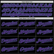 Load image into Gallery viewer, Custom Black Purple-Light Blue Authentic Baseball Jersey
