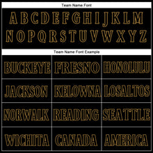 Load image into Gallery viewer, Custom Black Black-Old Gold Authentic Baseball Jersey
