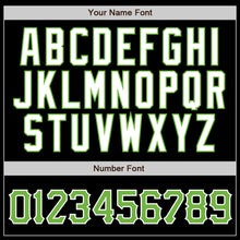 Load image into Gallery viewer, Custom Black Neon Green Pinstripe Neon Green-White Authentic Baseball Jersey
