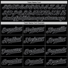 Load image into Gallery viewer, Custom Black Gray Pinstripe Black-Gray Authentic Baseball Jersey

