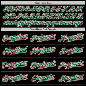 Custom Black Kelly Green Pinstripe Kelly Green-Red Authentic Baseball Jersey