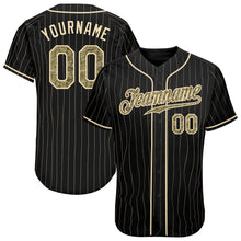 Load image into Gallery viewer, Custom Black Cream Pinstripe Camo-Cream Authentic Baseball Jersey
