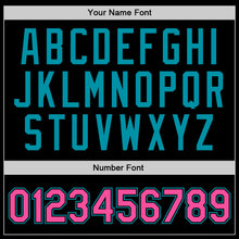 Load image into Gallery viewer, Custom Black Pink-Teal Authentic Throwback Basketball Jersey
