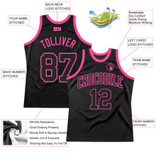 Load image into Gallery viewer, Custom Black Black-Pink Authentic Throwback Basketball Jersey
