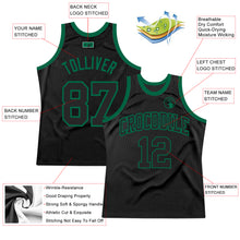 Load image into Gallery viewer, Custom Black Black-Kelly Green Authentic Throwback Basketball Jersey
