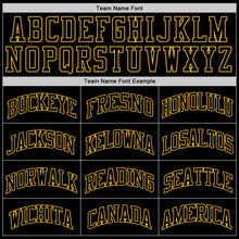 Load image into Gallery viewer, Custom Black Black-Gold Authentic Throwback Basketball Jersey
