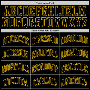 Custom Black Black-Gold Authentic Throwback Basketball Jersey