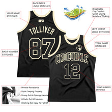 Load image into Gallery viewer, Custom Black Black-Cream Authentic Throwback Basketball Jersey
