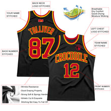 Load image into Gallery viewer, Custom Black Red-Gold Authentic Throwback Basketball Jersey
