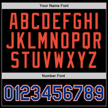 Load image into Gallery viewer, Custom Black Royal-Orange Authentic Throwback Basketball Jersey
