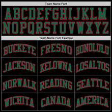 Load image into Gallery viewer, Custom Black Kelly Green-Red Authentic Throwback Basketball Jersey
