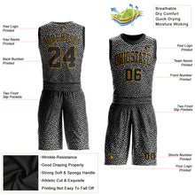 Load image into Gallery viewer, Custom Black Black-Old Gold Round Neck Sublimation Basketball Suit Jersey
