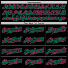 Load image into Gallery viewer, Custom Black Pink-Kelly Green Authentic Baseball Jersey
