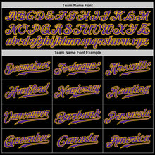 Load image into Gallery viewer, Custom Black Purple-Gold Authentic Baseball Jersey
