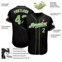 Load image into Gallery viewer, Custom Black Neon Green-White Authentic Baseball Jersey
