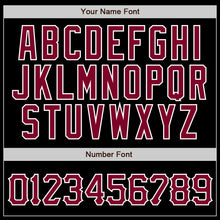 Load image into Gallery viewer, Custom Black White Pinstripe Maroon-White Authentic Baseball Jersey
