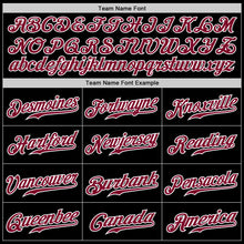 Load image into Gallery viewer, Custom Black White Pinstripe Maroon-White Authentic Baseball Jersey

