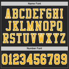 Load image into Gallery viewer, Custom Black Gold-White Mesh Authentic Football Jersey
