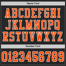 Load image into Gallery viewer, Custom Black Orange-White Mesh Authentic Football Jersey
