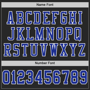 Custom Black Royal-White Mesh Authentic Football Jersey