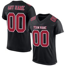 Load image into Gallery viewer, Custom Black Cardinal-White Mesh Authentic Football Jersey

