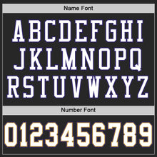 Load image into Gallery viewer, Custom Black White Old Gold-Purple Mesh Authentic Football Jersey
