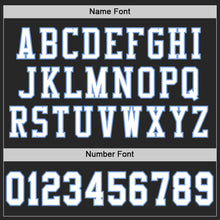 Load image into Gallery viewer, Custom Black White-Light Blue Mesh Authentic Football Jersey
