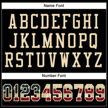 Load image into Gallery viewer, Custom Black Vintage USA Flag-Cream Mesh Authentic Football Jersey
