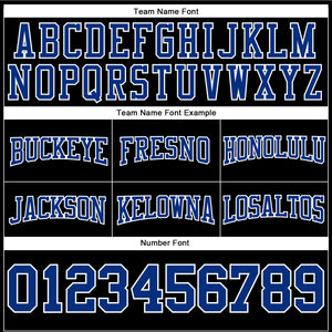 Custom Stitched Black Royal-White Football Pullover Sweatshirt Hoodie