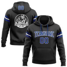 Load image into Gallery viewer, Custom Stitched Black Royal-White Football Pullover Sweatshirt Hoodie
