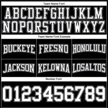 Load image into Gallery viewer, Custom Stitched Black White-Gray Football Pullover Sweatshirt Hoodie
