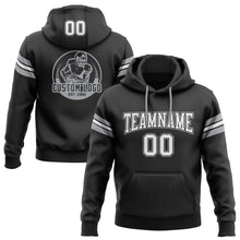 Load image into Gallery viewer, Custom Stitched Black White-Gray Football Pullover Sweatshirt Hoodie
