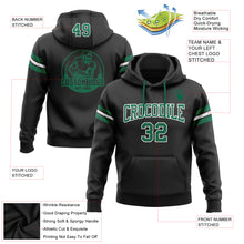 Load image into Gallery viewer, Custom Stitched Black Kelly Green-White Football Pullover Sweatshirt Hoodie
