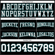 Load image into Gallery viewer, Custom Stitched Black White-Aqua Football Pullover Sweatshirt Hoodie
