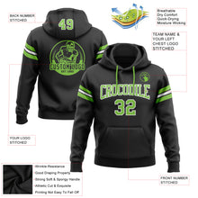 Load image into Gallery viewer, Custom Stitched Black Neon Green-White Football Pullover Sweatshirt Hoodie
