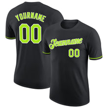 Load image into Gallery viewer, Custom Black Neon Green-White Performance T-Shirt
