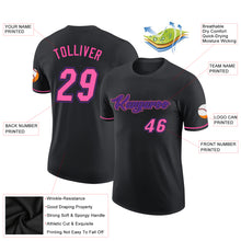 Load image into Gallery viewer, Custom Black Pink-Purple Performance T-Shirt
