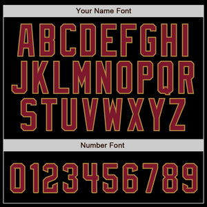 Custom Black Old Gold Pinstripe Crimson-Old Gold Authentic Baseball Jersey