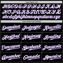 Load image into Gallery viewer, Custom Black White Pinstripe White-Purple Authentic Baseball Jersey

