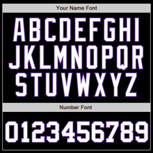 Load image into Gallery viewer, Custom Black White Pinstripe White-Purple Authentic Baseball Jersey
