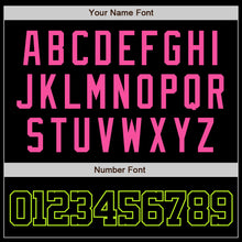 Load image into Gallery viewer, Custom Black Black Neon Green-Pink Authentic Baseball Jersey
