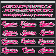 Load image into Gallery viewer, Custom Black Hot Pink-White Hockey Jersey
