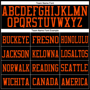 Custom Black Orange Mesh Authentic Football Jersey