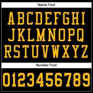 Custom Black Gold Mesh Authentic Football Jersey